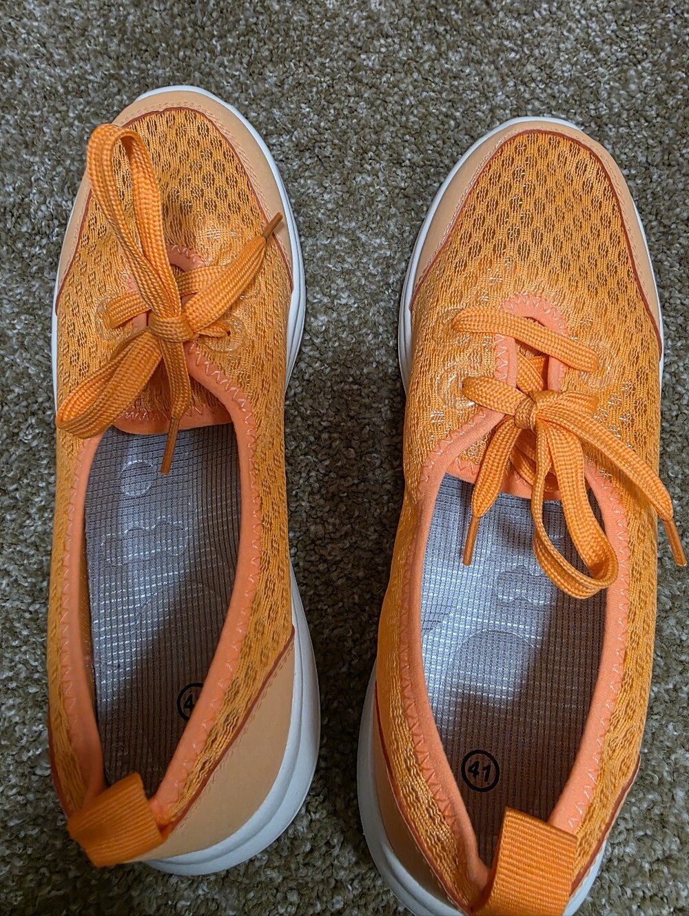 Vibrant Orange Lightweight Mesh Slip-On Sneakers - 10